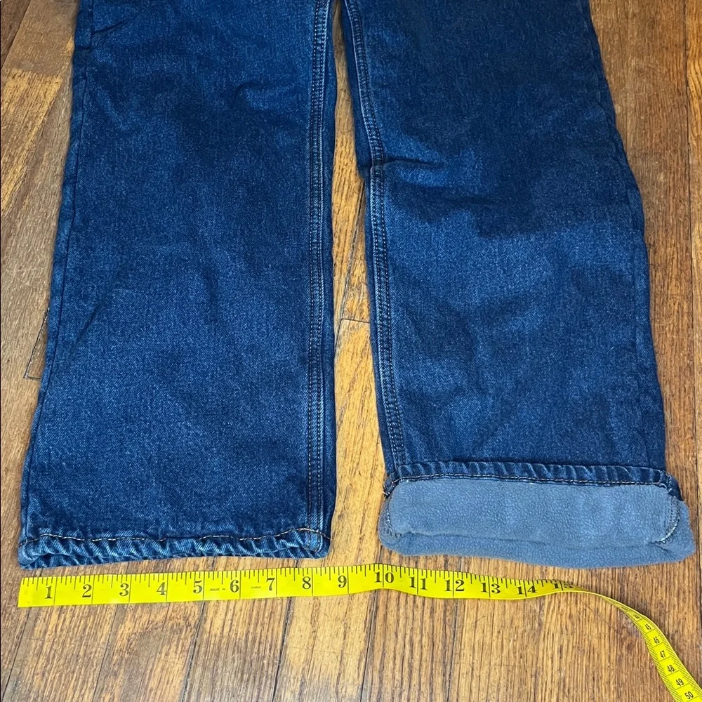 Red Head blue jeans fleece lined straight leg 34 x 30 cabincore rugged denim